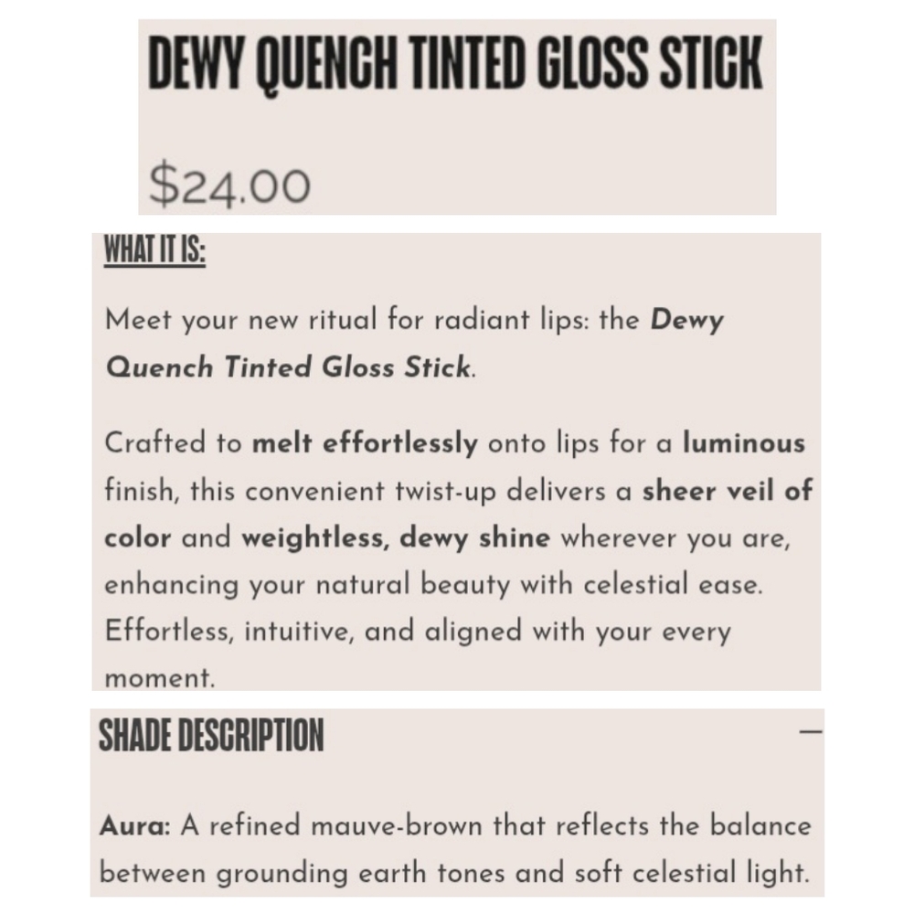 🎉2•$20/3•$28🎉 ATHR BEAUTY Dewy Quench Tinted Gloss Stick In Aura - Picture 6 of 9